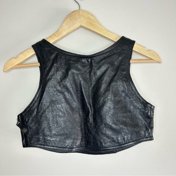 Harley-Davidson Black Leather Crop Top - Picture 6 of 6